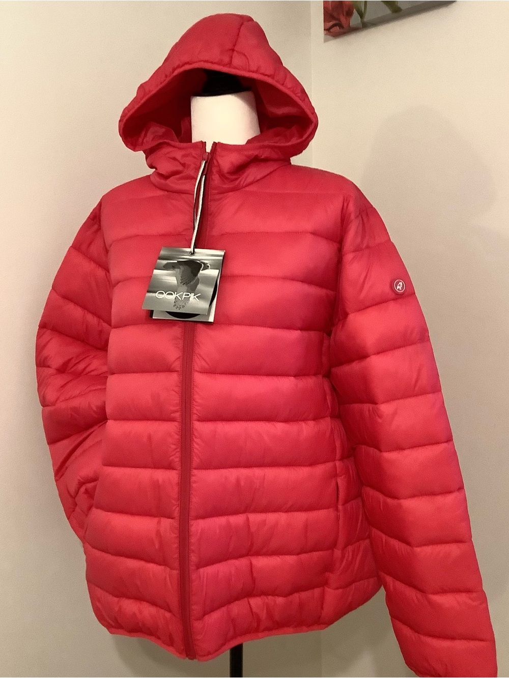 NEW Ookpik World Women’s Lightweight Red Hooded Winter Puffer Jacket Sz.3X *READ